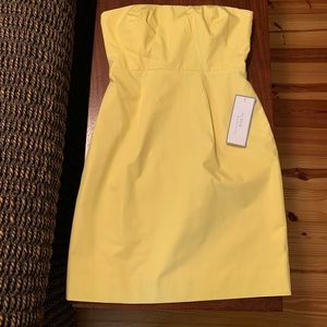 Yellow J Crew Strapless Party Dress